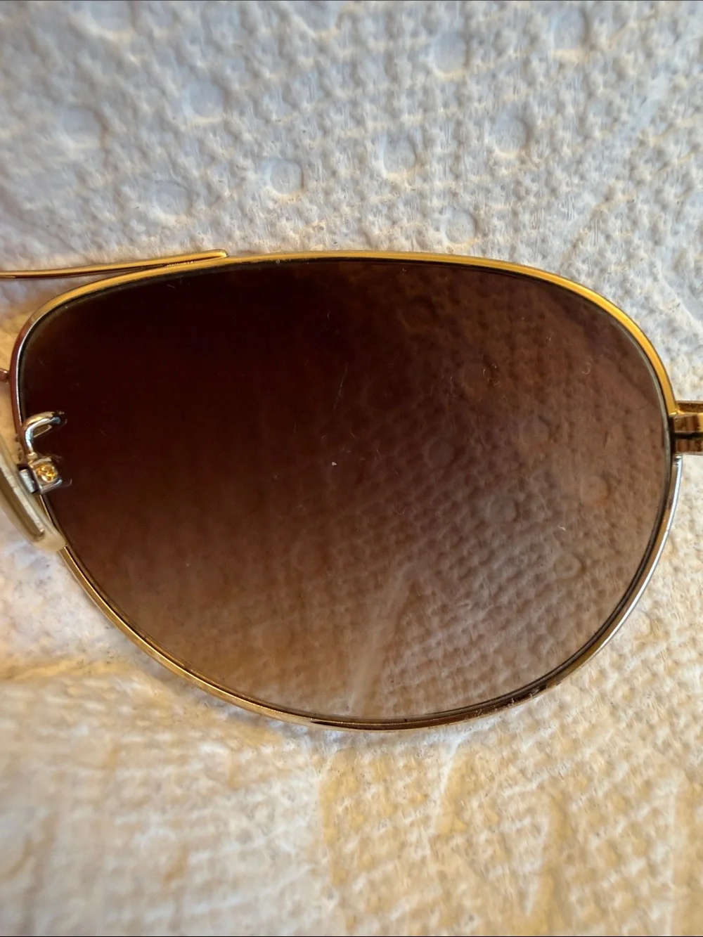 Coach ALLEGRA Gold Frame Sand is the color Aviator Sunglasses with Brown Lenses